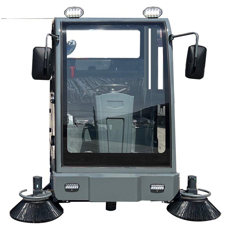 S20A Barredora comercial con conductor a bordo totalmente cerrada, luces para conducción nocturna, freno de mano y sistema antideslizante