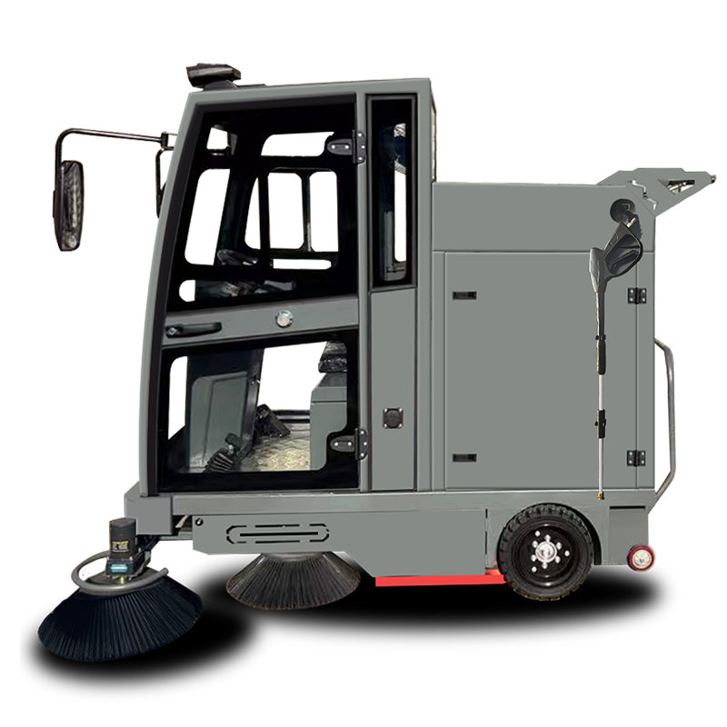 S20A Barredora comercial con conductor a bordo totalmente cerrada, luces para conducción nocturna, freno de mano y sistema antideslizante